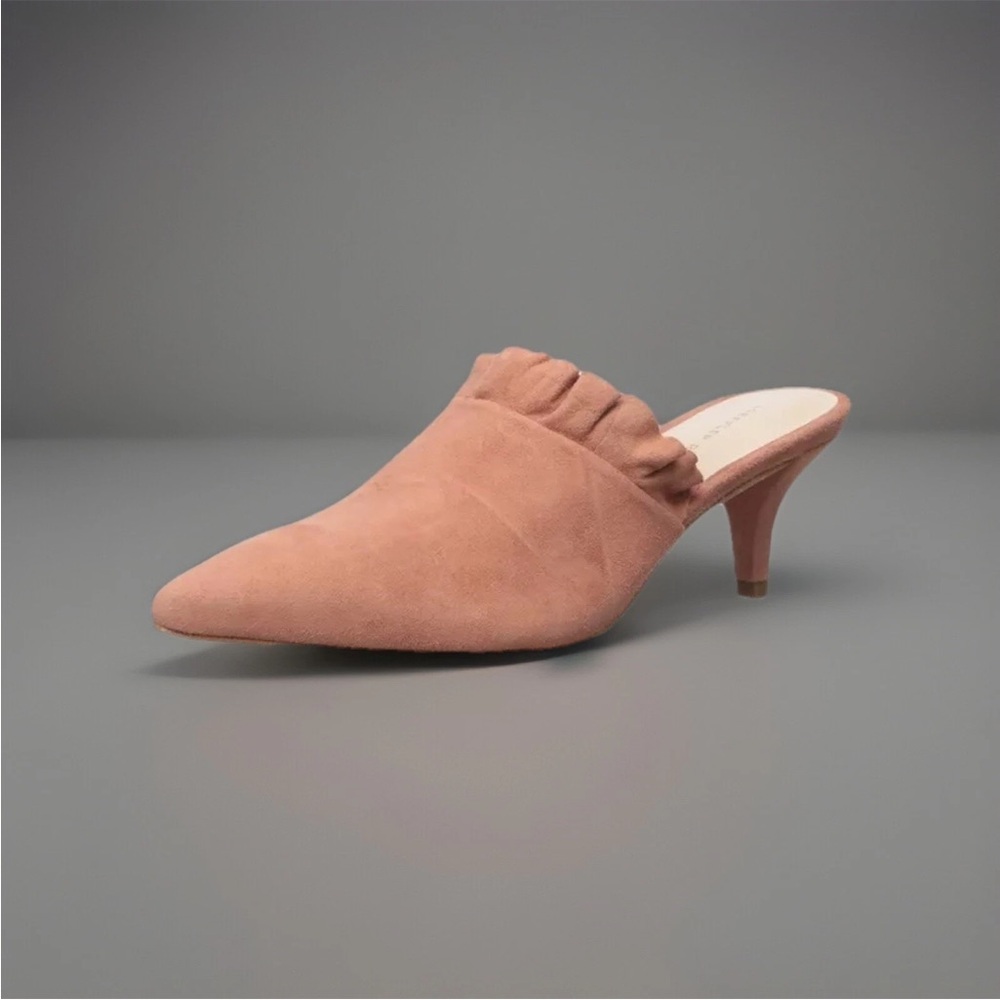 NWT Loeffler Randall Berkley Suede Mule Kitten Heel Pumps Size 5.5